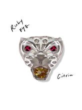 Panther Face - ♡ gem bite & gem eye ring