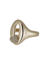 MOVEMENT SIGNET RING - heart diamond pave