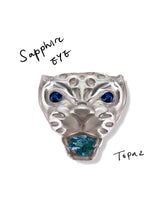 Panther Face - ♡ gem bite & gem eye ring