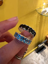 Oval Period × Blue Topaz Heart Eternity Ring