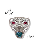Panther Face - ♡ gem bite & gem eye ring
