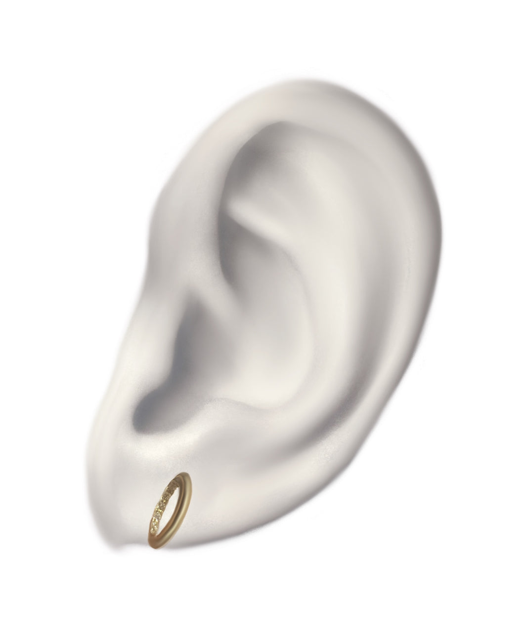 Inside diamond circle stud pierce