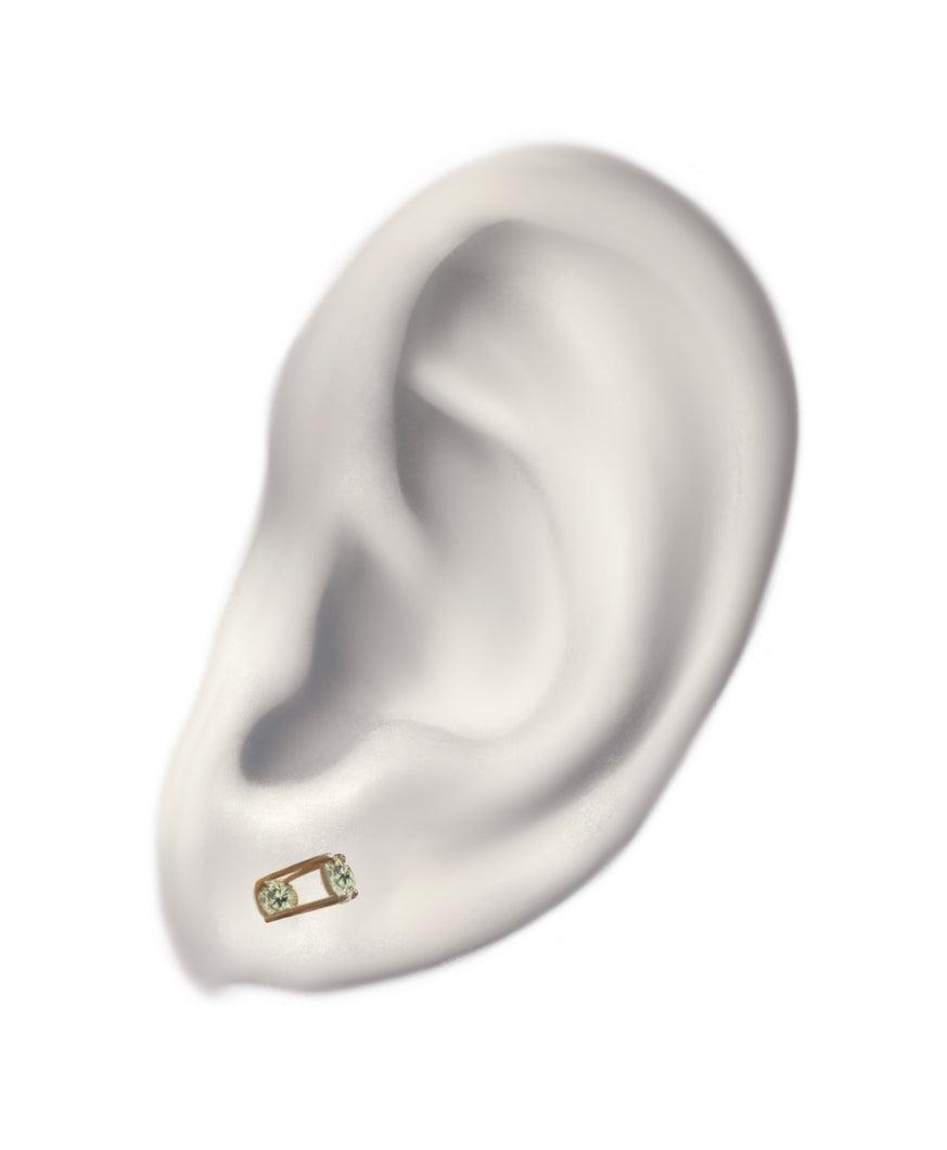 Bent stud double diamond pierce