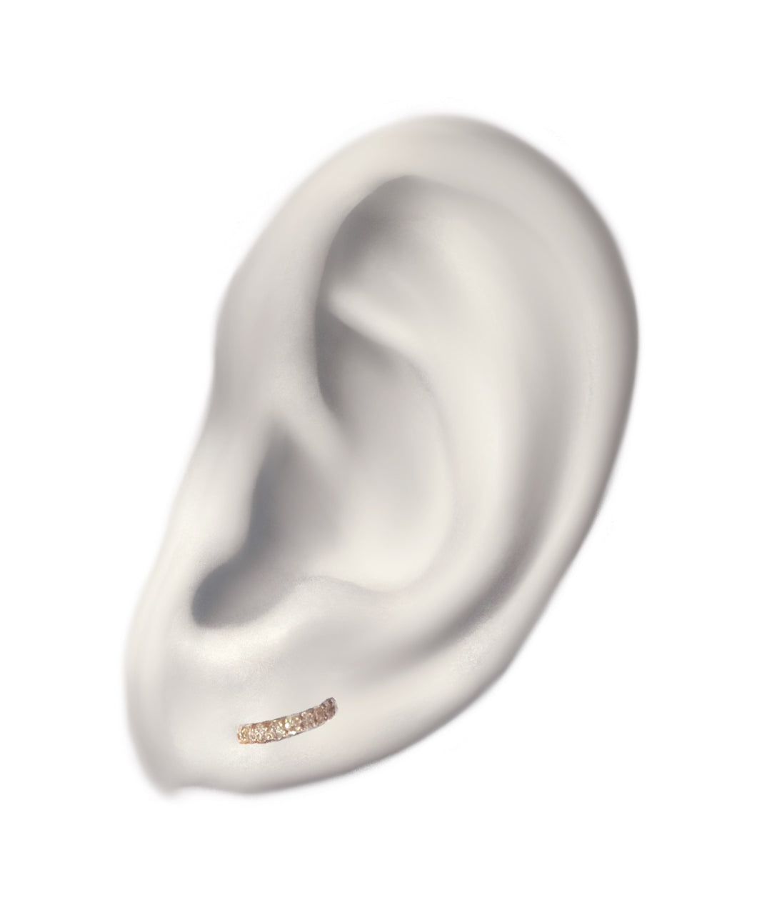 Half circle diamond stud pierce