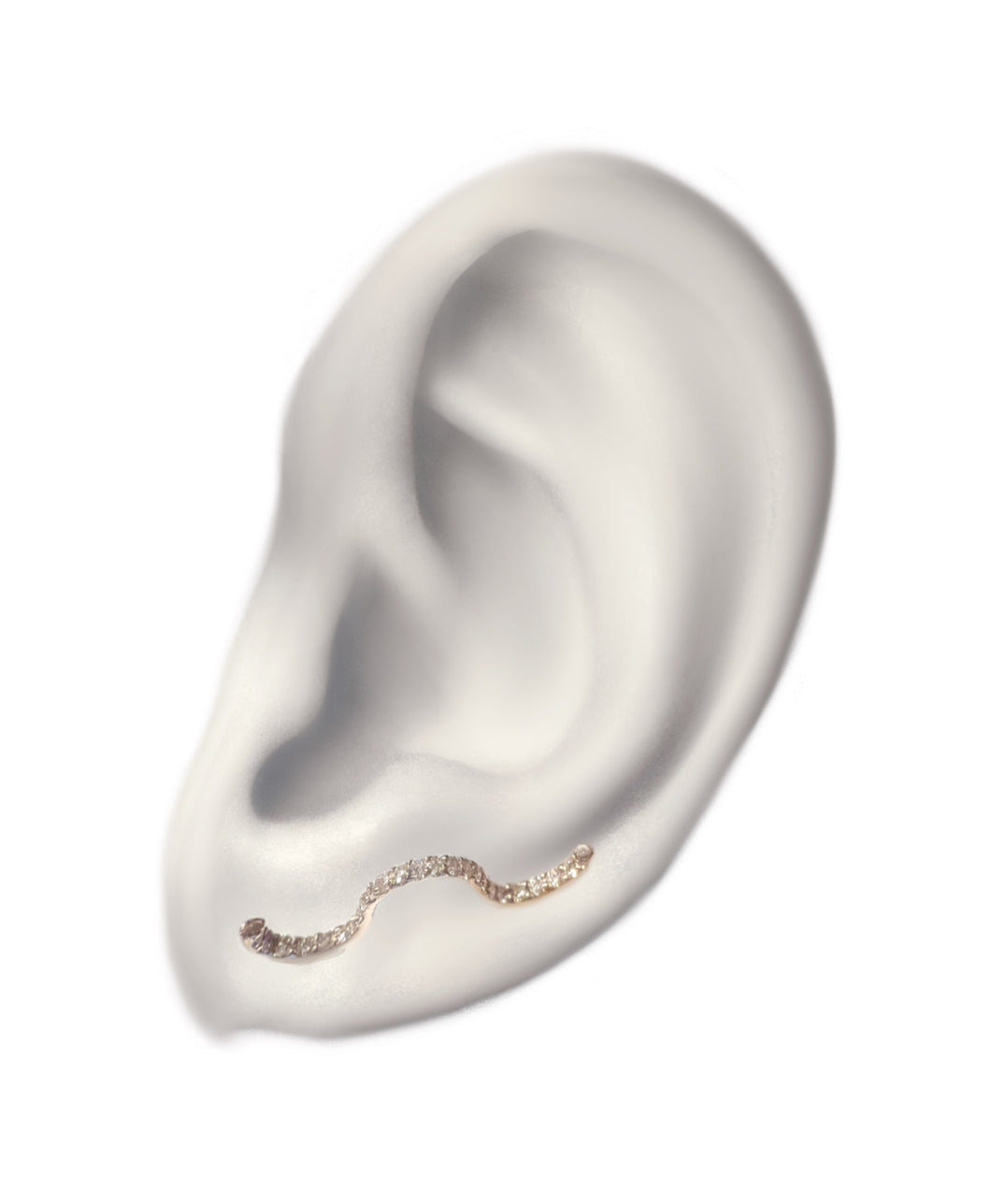 Wavy Diamond hook stud pierce