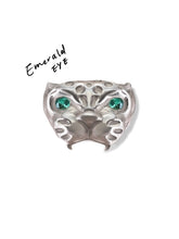 Panther Face -bite overlay & gem eye ring