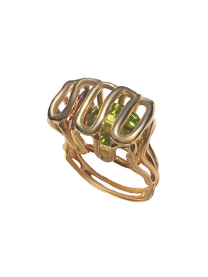 Knit ring with gem stone