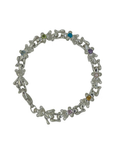 Teddy bear chaos chain bracelet -BIRTHSTONE