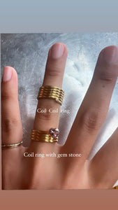 【Coil ring】コイルリング-ハートジェムストーン
