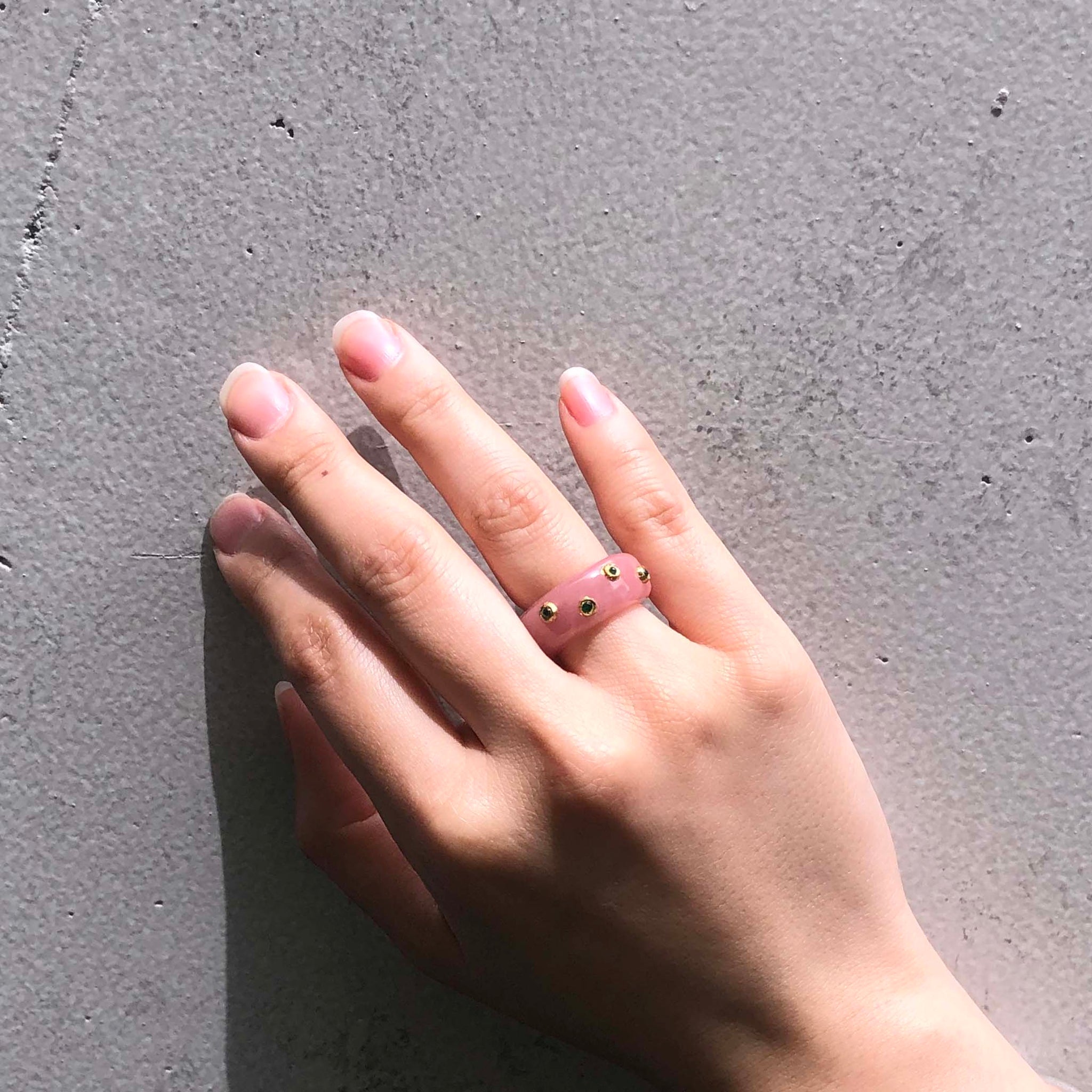 天然石 キャンディリング クォーツリング 指輪 ピンク